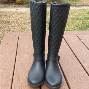 Guess Black Quilted Rain Boots